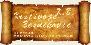 Krstivoje Besniković vizit kartica
